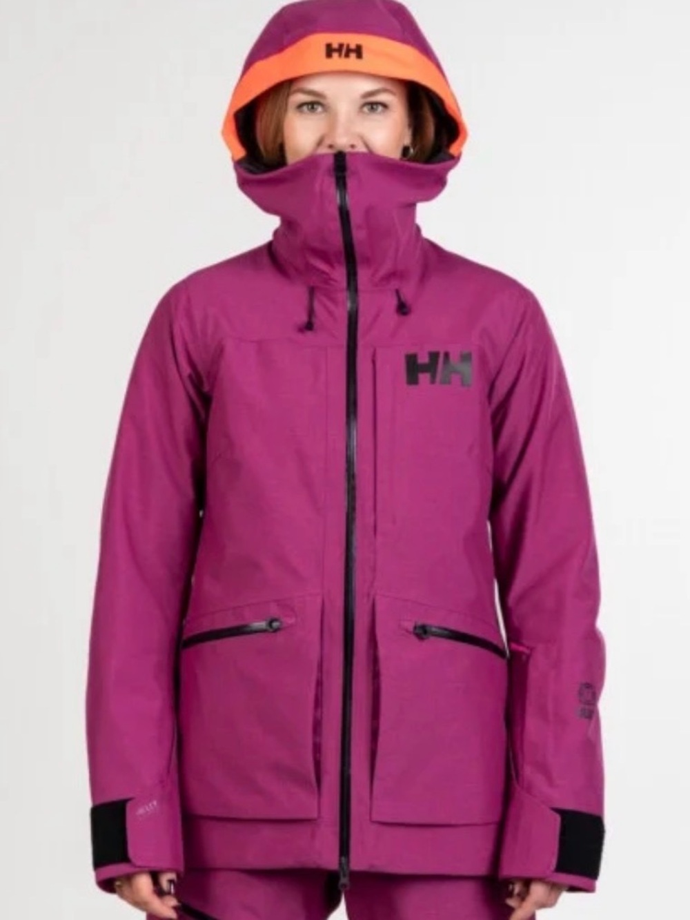 Helly Hansen Women's Magenta Ski Jacket with Orange Trim Hood
